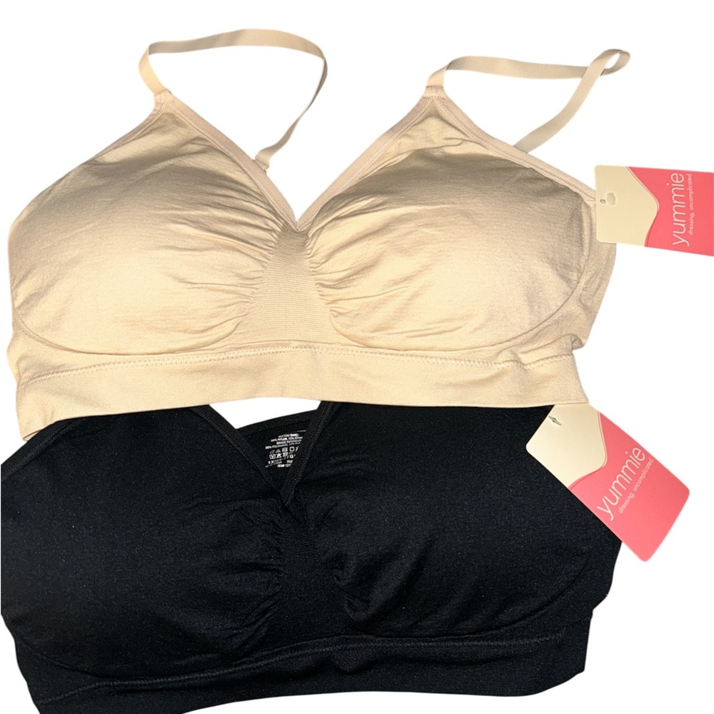 Yummie Beige and Black Women's Bras